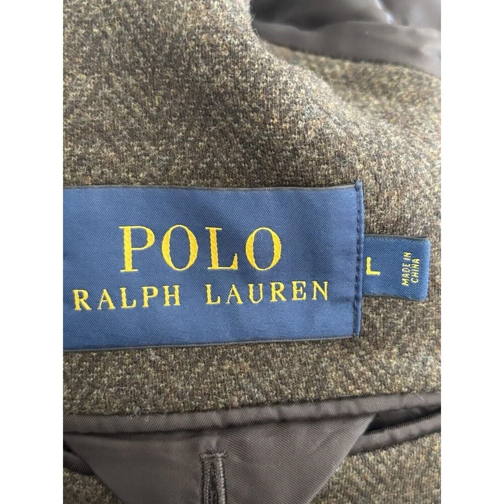 Polo Ralph Lauren Tweed Blazer‎ Sports Coat Wool L Brown